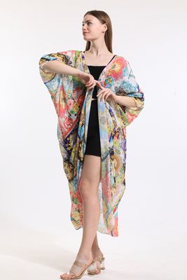  Sense Pano Desen Şifon Plaj Kimono | ELB33597