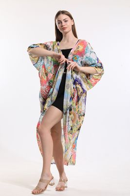  Sense Pano Desen Şifon Plaj Kimono | ELB33597