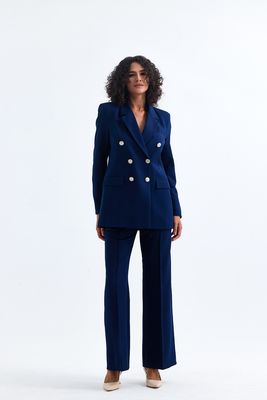  Sense Lacivert Kadın Takım Elbise Ceket Ve Pantolon | TK34239